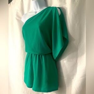 Boutique one shoulder green romper/playsuit